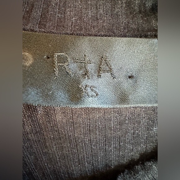 RtA Ribbed Cashmere Blend Long Sleeve Top Black Size XS - Picture 9 of 10